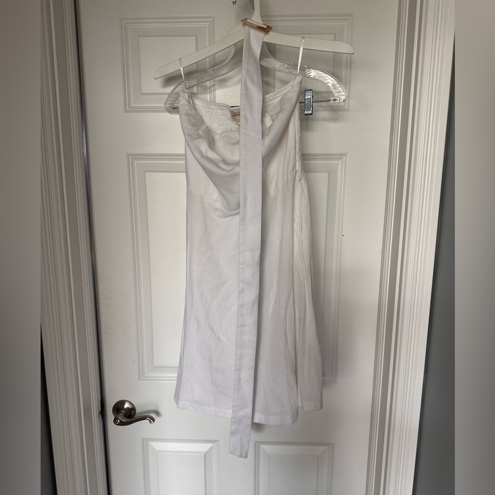 White linen A line dres